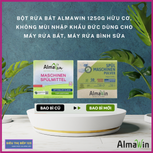 Bột rửa bát Almawin hữu cơ không mùi nhập khẩu Đức dùng cho máy rửa bát máy rửa bình sữa