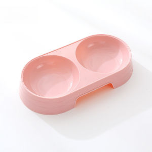 Pet Double Bowl Raised Feeder Food Water Dish Neck Support Non Slip Easy Clean For Dogs Cats