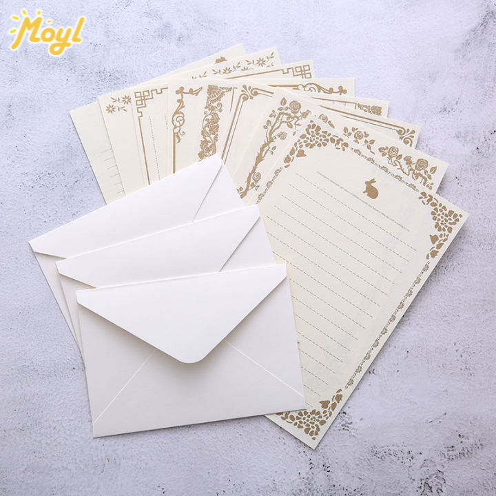 Hot Sale 8 Pcs Japanese Creative Letter Paper Set Retro Kraft Paper ...