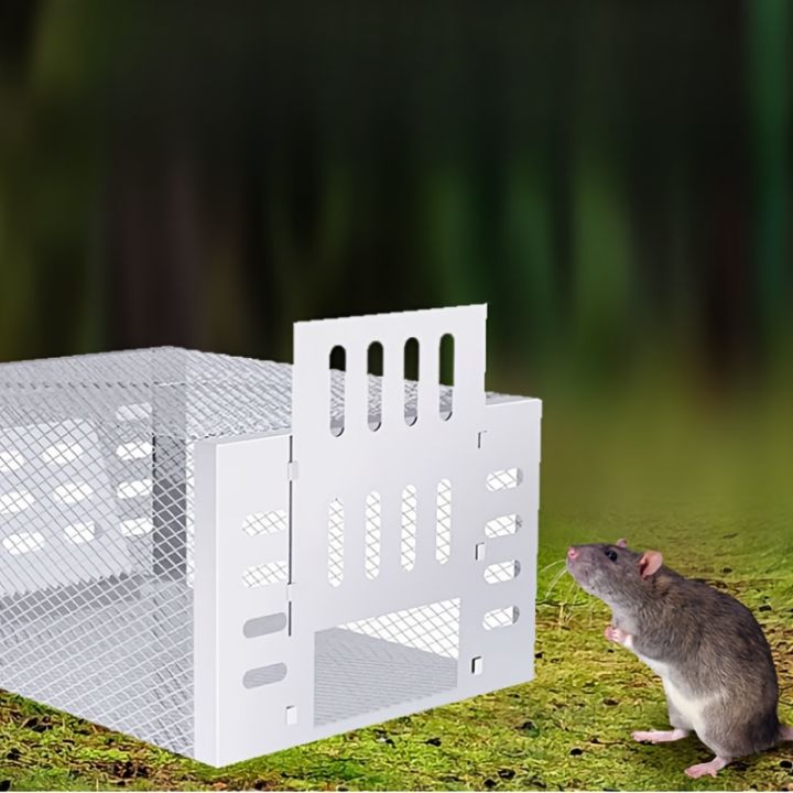 Ultra-Durable%20Iron%20Mouse%20Cage%20-%20Cage%20for%20Attracting%20Rats,%20One-Way%20Door%20Design,%20In-Out%20Only,%20Silvery%20-%20Image%206