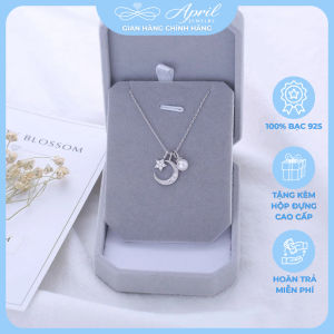 Dây chuyền bạc nữ mẫu mặt trăng sao chất liệu bạc 925 mẫu mới sang trọng APRIL JEWELRY DC017