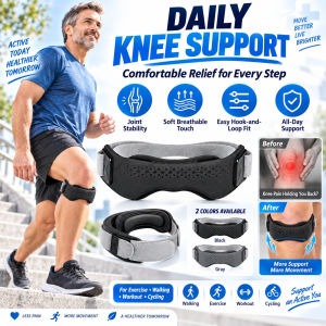【Non Slip Support】Upgraded Double Layer Silicone Patella Strap Adjustable Pain Relief Non Slip Breathable Sport Injury Recovery Running Knee Support Patella Band Sports Knee Strap