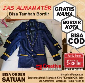 JAS + BORDIR NAMA | Jas Almamater Jas Osis Jas Sekolah SMP / jas almamater santri - jas almamater santri putri - jas almamater santri pria - jas almamater pesantren - almet pria - almet wanita - almamater cowok - almamater mahasiswa - almamater sa