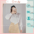 Áo sơmi trắng nơ bèo tiểu thư [100% Ảnh thật shop tự chụp]. 