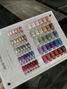 Jiaoyanshe  30-color gilt glittering platinum powder nail gel polish set 胶研社 30色鎏金璀璨爆闪铂金胶