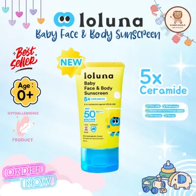 Loluna Baby Face & Body Sunscreen 30ml SPF 50+ PA++++ | Perlindungan Maksimal & Anti-Polusi