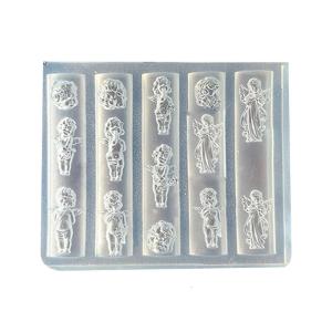 Compact Silicone Nail Crafting Mold With Etched Star Angel Patterns For Individualized Manicure Art