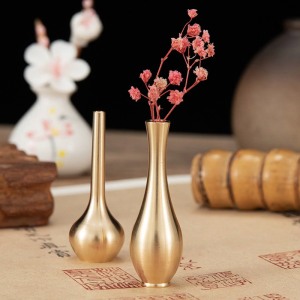 Metal Mini Vase Pure Copper Taper Flower Vase for Wedding Table Centerpiece Decorations Nordic Home Decor