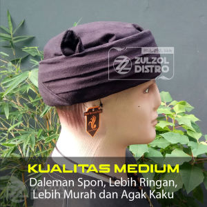 Peci Sorban Permanen Semi Imamah Model Candra Sumirat Hitam Praktis Siap Pakai - Udeng Blangkon Sunda