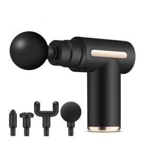 Pistol Pijat Fascia Elektrik Pistol Pijat Jaringan Otot Dalam / Pijat Serbaguna Alat Pijat Pengecil Tubuh dan Kebugaran Pistol Fascia 4-in-1 dengan Banyak Kepala Pijat Pijat Otot Mini Elektrik Genggam