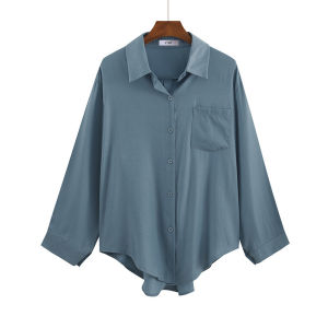 Ready stock korean style women ladies loose long sleeve shirt blouse baju baju wanita lengan panjang kemeja Hijab Friendly Blouse Baju Perempuan