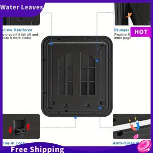 Water Leaves ประตูกั้นสุนัขประตูแบบเปิดเองแม่เหล็กสำหรับสุนัขและแมว