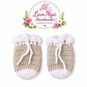 Bao Tay Len Handmade Cho Bé Sơ Sinh 0-3 Tháng - Cotton Milk Mềm Mại - Chống Cào Mặt - Giữ Ấm Tay Bé | Lam Nga Handmade
