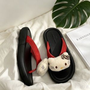 Free Shipping New Thick-Soled Slippers For Women Suitable For Outdoor Wear In Summer Featuring Cute Cartoon Designs Plush Material A V-Shaped Toe A Casual Style Height-Enhancing Effect And Non-Slip Soles Perfect For The Beach