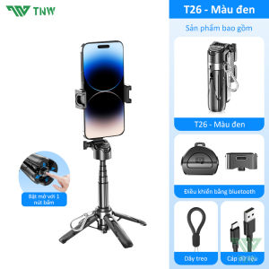 TNW T26 Chân tripod mini Capgrip 3 IN 1 cho điện thoại Gậy chụp ảnh tự sướng Bluetooth có đèn trợ sáng