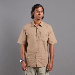 M.Gee Kemeja Casual Lengan Pendek Pria Mgee Original ALTO C124 Light brown