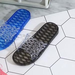 [Free Shipping] Womens Crystal Slippers for Summer Home Indoor Bathroom Non-Slip Odor-Resistant Wear-Resistant Flat-Soled All-Season Plastic Shoes