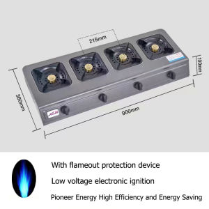 XINHONG Commercial 4 Burner Gas Stove Stainless steel Gas stove heavy duty 6-burner Gas Stove Easy to clean Kitchenware Gas Stove