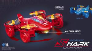 < New Product > Electric Shark Airplane Toy Drop-resistant light-up electric bionic airplane toy 6-12 Years Old