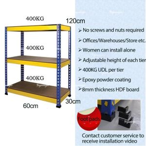 LALA 4/5 Tier Adjustable Heavy Rack Duty Metal Boltless Home Kitchen Store Storage Warehouse Shelves Besi Serbaguna Bertingkat Rak Dapur Gudang 铁架置物架