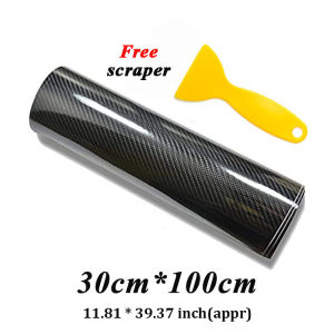 【Free Scraper】Car 7D Carbon Fiber Sticker Waterproof Glossy Vinyl Roll Motorcycle Decal Multi Size