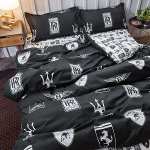 Internet Celebrity Black Striped Bedding Set Four-Piece Single Duvet Cover Bed Sheet Student Dormitory Single Three-Piece Set Simple LZD