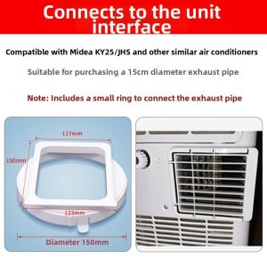 STYLETENK Vent Hose Coupler Air Conditioner Hose Connector PVC White Duct Connector Easy Installation Exhaust Pipe Clamp Ring Air Conditioning Accessories