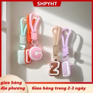 [COD] SHPYHT Giao hàng địa phương Thời trang PU da A-Z thư Keychain Nylon braied dây đeo ngắn Keyring phụ nữ người đàn ông chống mất Vali Ba lô Mặt dây chuyền Quà Tặng