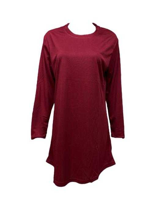 Long Sleeves Muslimah T-SHIRT MICROFIBER PLAIN for women!  Made of microfiber eyelet material.  Extremely comfortable to wear on.  Classic Round Neck and Long Sleeves.  Provided with 8 sizes. (M, L, XL, 2XL, 3XL, 4XL, 5XL , 7XL)  Refer to our measurement
