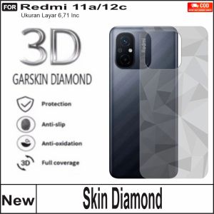 Skin Carbon Redmi 12c/11a Back Skin Diamond Transparan 3D