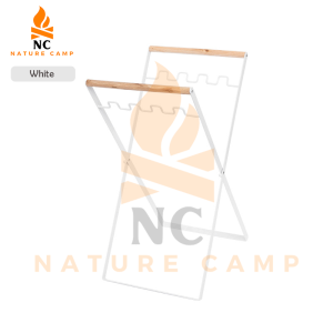 Nature Camp Outdoor Trash Rack Foldable Camping and Household Garbage Rack Utility Rack Kitchen Storage Rack Wooden Handle Trash Stand