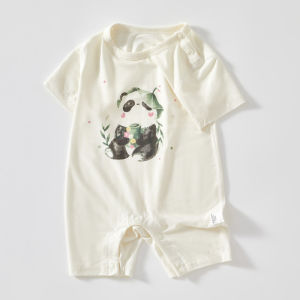 Cute baby summer romper short-sleeved pure cotton thin bodysuit