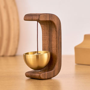  Portable Magnetic Wooden Entry Doorbell Self-adhesive Doorbell Magnetic Brass Wood Door Bell Home Door Decor Room Wind Chimes