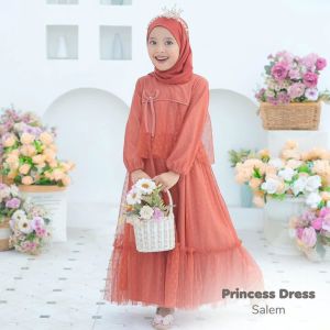 Princess Dress Kids Fashion Anak Wanita Terbaru Dress Kondangan Pesta Syakila Mix Tile Dot Premium