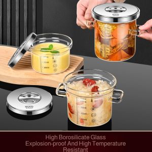 High Borosilicate Glass Stew Pot Mini Home Soup Pot High Temperature Resistant Transparent Stew Pot