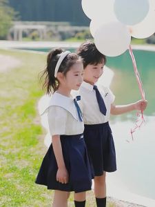 Kindergarten Summer Kindergarten Suit Primary School Uniform Suit Boys and Girls British College Style Unified Business Attire Teacher Suit