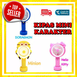 ( BAYAR COD ) KIPAS GENGGAM KARAKTER LED SENTER VERSI PREMIUM - HANDY MINI FAN / KIPAS TANGAN / KIPAS MINI KARAKTER
