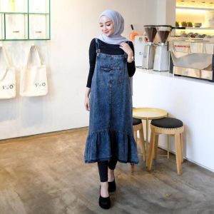 (COD) PREMIUM OVERALL JEANS SNOW WANITA MURAH - LULLA OVERALL JEANS KEKINIAN