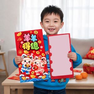LIUJIR Hoạt hình Phong bì đỏ cỡ lớn Kích thước lớn. Giấy Phong bì đỏ mừng Tết Nguyên Đán. Cung cấp cho các lễ hội văn hóa Phước lành Lễ hội mùa xuân