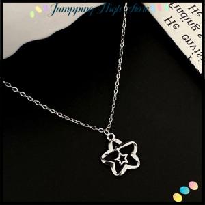 【Jumpping】 Fashion Y2k Hollow Out Alloy Stars Pendant Necklace For Girl Color Simple Necklace Women Trendy Party Jewelry