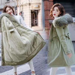 Jaket Parka Winter Wanita Tebal dengan Hoodie Bulu ada ukuran Jumbo