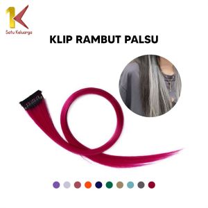 Satu Keluarga Wig Jepit Rambut Palsu Lurus Panjang Single Hair Extention K144 Hair Clip Colourful