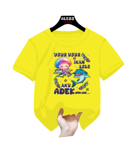 Baju Kaos Anak - Anak UBURUBUR IKAN LELE AKU ADEKNYA LEEE bahan katun size S-XXL (1-10th) - Atasan anak laki-laki dan perempuan