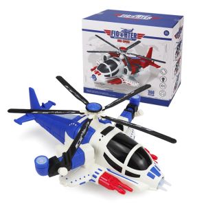 Máy bay trực thăng đồ chơi xoay 360 độ tại chỗ có đèn và nhạc dành cho bé từ 2 tuổi ( tặng kèm pin ) - Đồ chơi MiniKids