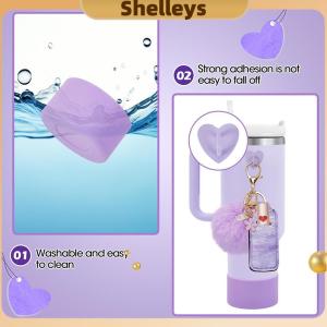 [Shelleys] 6ชิ้นอุปกรณ์เสริมชุดขวดน้ำฝาครอบรองเท้าตะขอขนาดเล็กกระเป๋าลิปสติกพวงกุญแจเสน่ห์ POM Daisy สำหรับ Stanley Tumbler