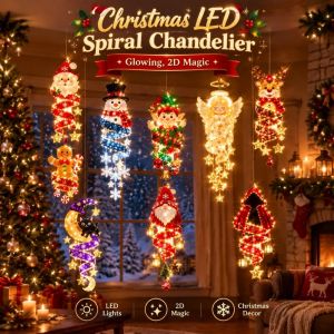 NEXTYOO Sáng Đèn chùm xoắn ốc LED Giáng sinh Chống thấm nước Đèn LED Bộ sưu tập đèn LED treo. Sáng tạo Đèn xoắn ốc ma thuật Giáng sinh Trang trí Giáng sinh