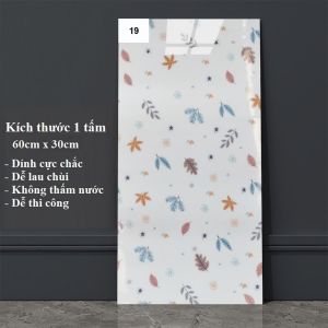 10 tấm xốp nhựa dán tường pvc kích thước 60 cm x 30 cm mặt sau có sẵn keo kèm lớp giấy bạc chống cháy cách nhiệt