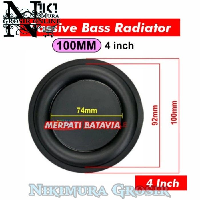 Passive Bass Radiator inch PBR 100mm Pasif Subwoofer Speaker