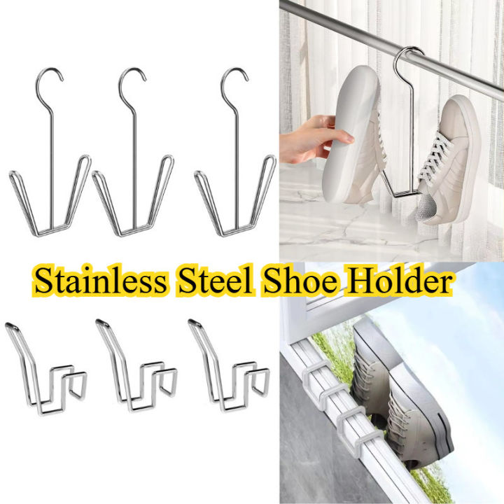 Shoe Hanger Stainless 1/3Pcs Portable Shoes Drying Rack Hook Steel Shoes Drying Rack Antiskid