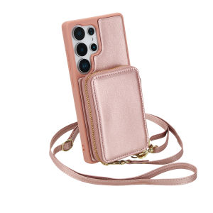 Ốp thẻ cho Samsung có ốp điện thoại di động Dây đeo dây bảo hiểm chéo có khe cắm thẻ Ốp da có đồ đựng thẻ cho Samsung Galaxy S25 Ultra S24 Plus S23 Ultra S22 S25 Plus S21 Ultra S24 S23 FE có túi ví